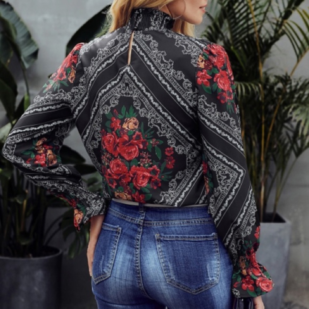 LAST ONE‼️ XL Edgy Boho Chic Blouse - Picture 2 of 3